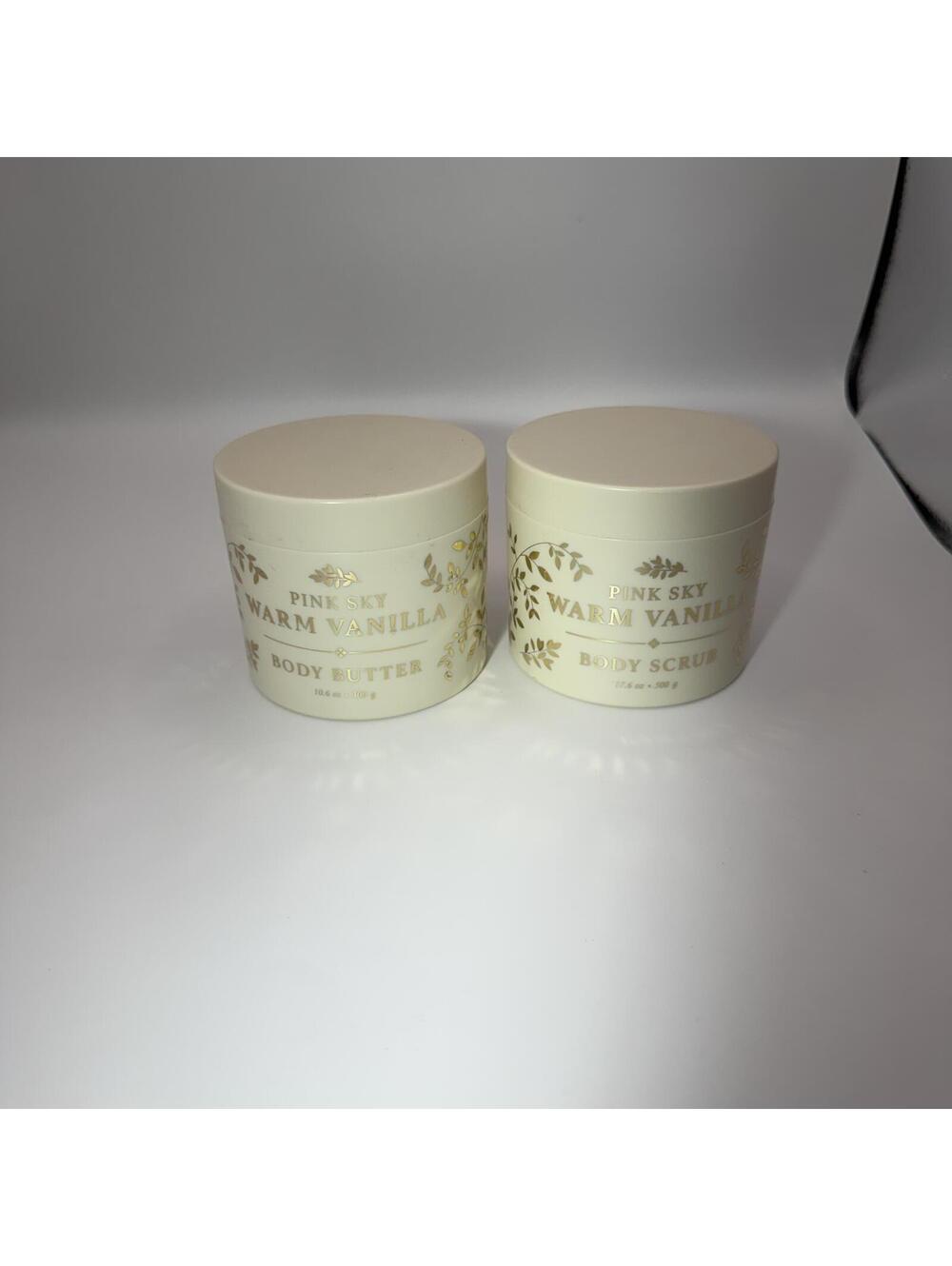 Pink Sky Warm Vanilla Body Butter and Body Scrub 2 Pc Gift Set Sealed New Box